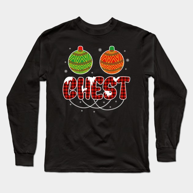 Funny Chest Nuts Couples Christmas Chestnuts Long Sleeve T-Shirt by fenektuserslda